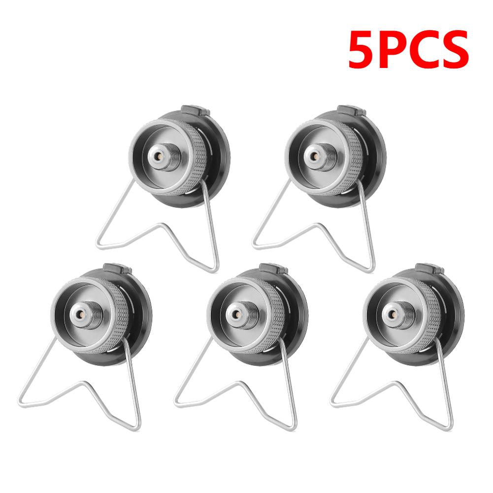 Butane Adapter with Bracket Camping Stove Converter Connector Screw Valve Output Nozzle Bottle Adapter Gas Tank Conversion Head