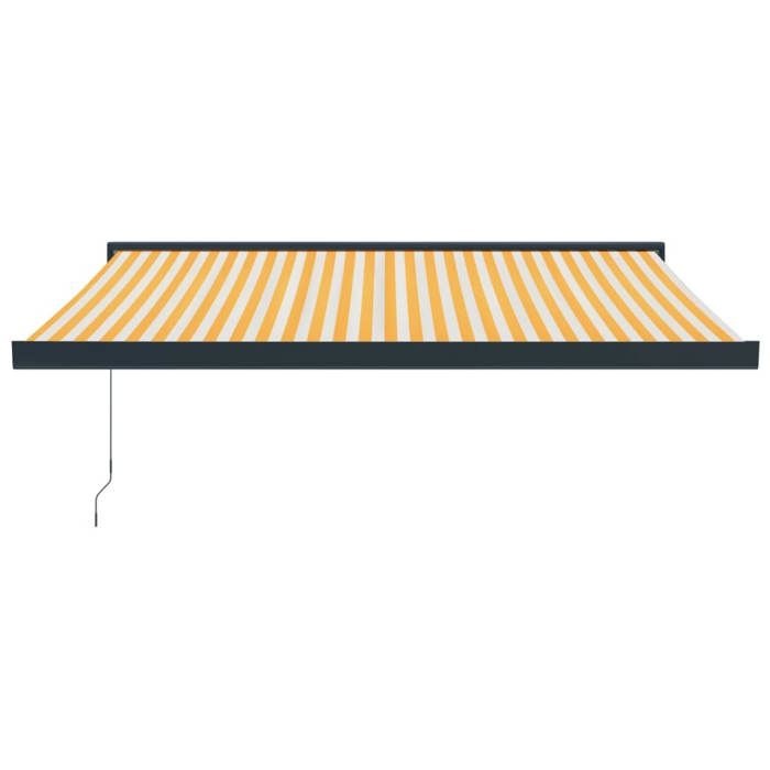 VidaXL Retractable Awning Yellow and White 3.5x2.5 M Fabric and Aluminum, Awning, Patio Awning, Outdoor Awning, Awning 3154557