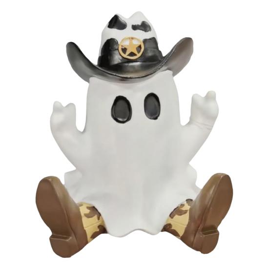 Хэллоуин Ковбой Призрак Фигурка Смола Призрак в ковбойской шляпе и сапогах
