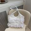 New Summer Leisure Vacation Backpack Fairy Lace Shoulder Bag Large Capacity Tote Bag Hollow Beach Bag