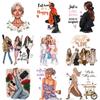 Culture Girl Patches For Clothes Pink Woman Clothes Stickers Diy Heat Transfer Patches New Iron On Patches Sticker On Clothes