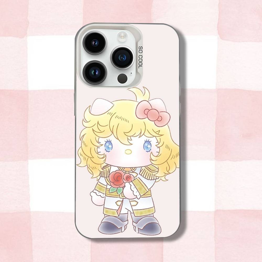Чехол для телефона R-Rose Ainme Of V-Versailles для iPhone 16,15,14,13,12,11,Pro,XS,Max,Plus,Mini,SE Белый Конфетный Матовый Ударопрочный Чехол