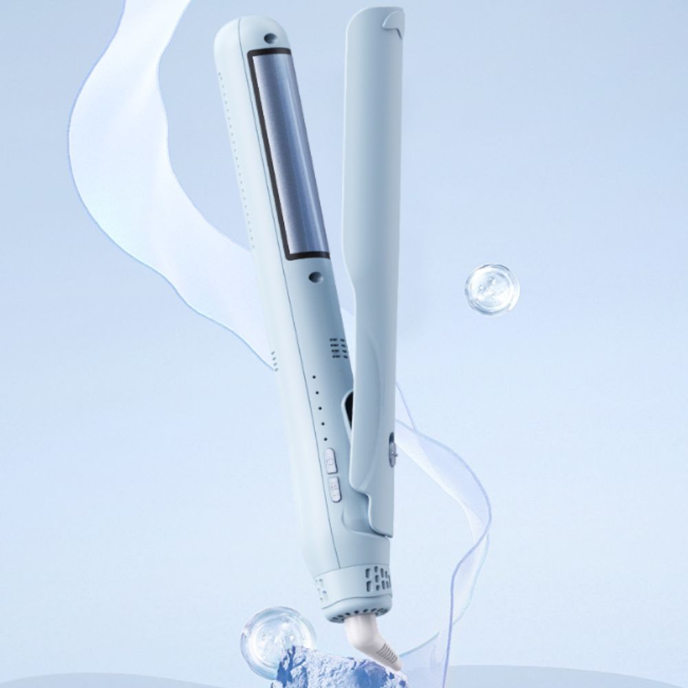 Portable Curved Hair Straightener Dual Use Flat Iron Bouncy Curls Cold Wind Clamp Dorm Use