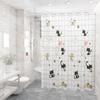 Creative With Hooks Shower Curtain Waterproof Printing Window Fabric Polyester Bathtub Partition Curtain Bathroom Accessories