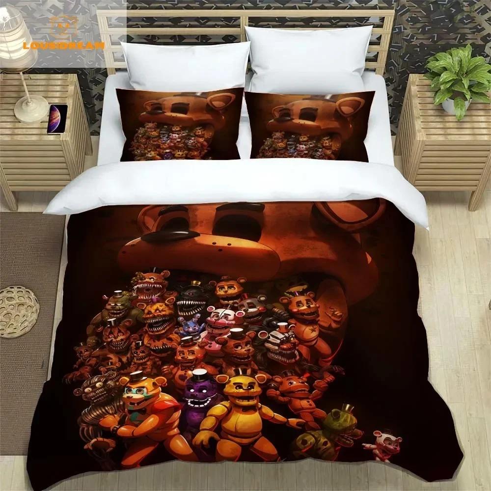 F-Five-Nights At Freddy´s FNAF Постельное белье Комплект постельного белья King Twin Double Boys Постельное белье из микрофибры или полиэстера Пододеяльник