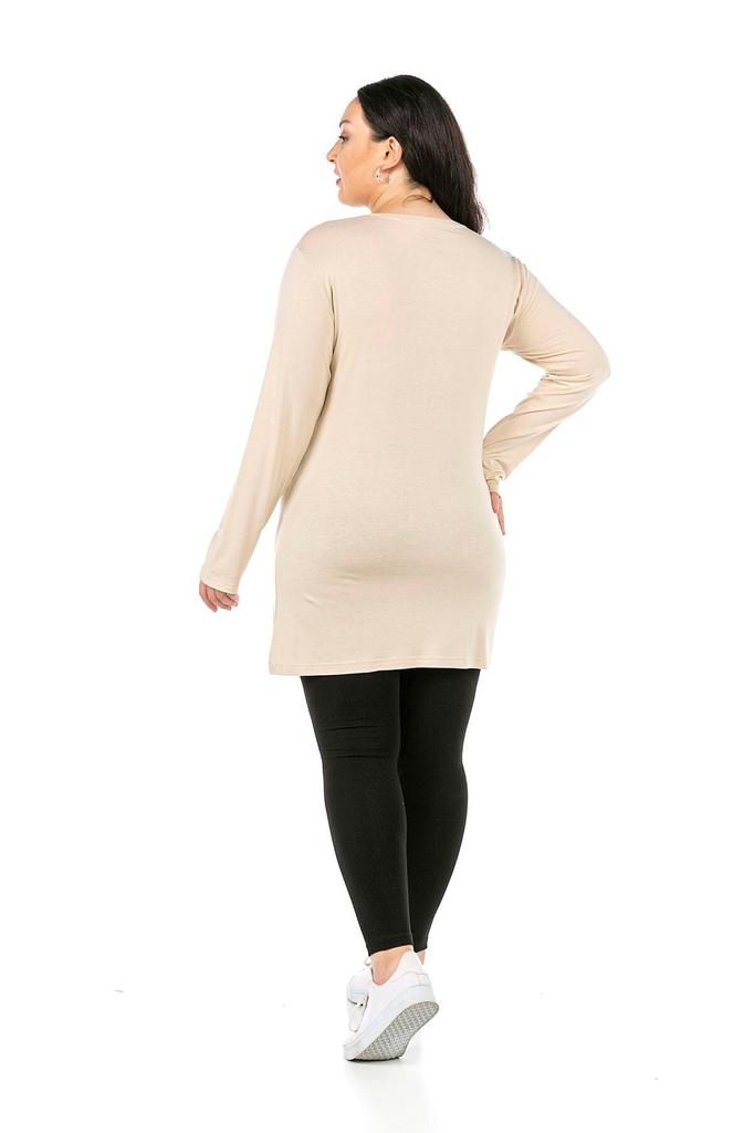Women's Style Big Size Body Plus Size Round Neck Long Sleeve Viscose Long Mink Body