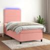 VidaXL Slatted Bed Base with LED Mattress, Upholstered Bed, Single Bed, Adult Bedroom Interior Bed, 3136046