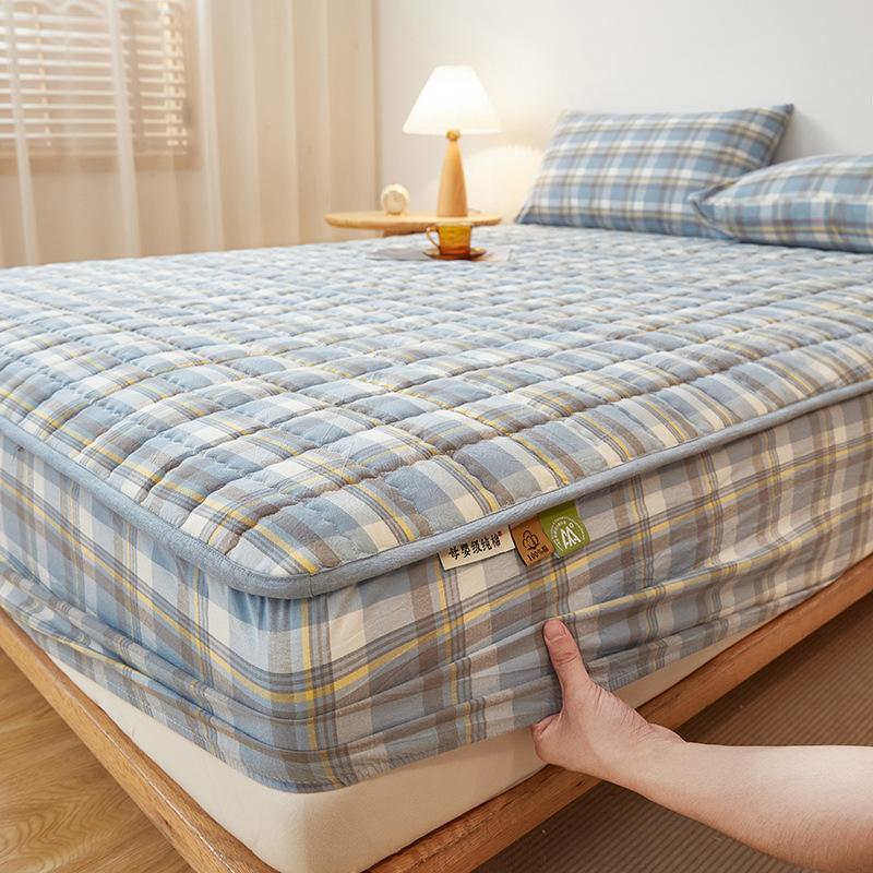 Хлопок, стираный хлопок, хлопковая постель, хлопковая шапочка, матрас, чехол для кровати, фиксированный нескользящий чехол, защитный чехол, полный комплект, пылезащитный чехол