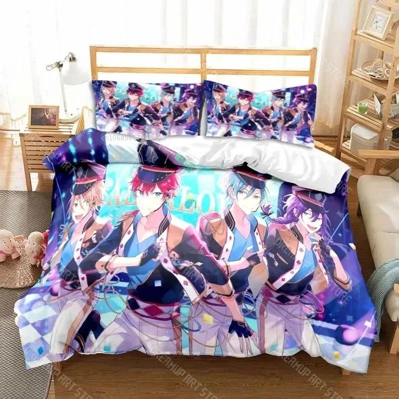 3D Аниме Рок-группа Ensemble Stars Всесезонный Полуторный Комплект Постельного Белья 3 Предмета Комплект Одеяла Пододеяльник Двуспальный Кинг Чехол для Одеяла