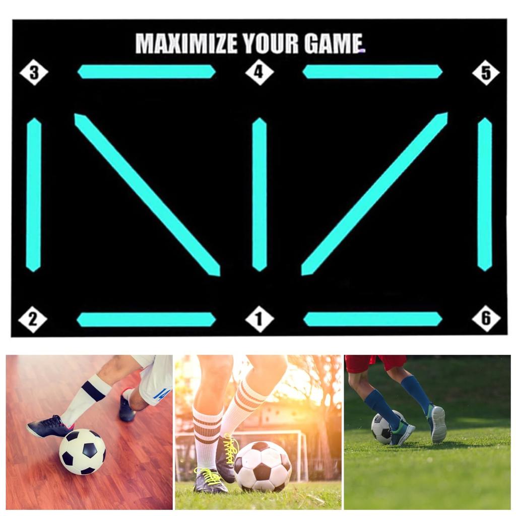 Тренировочный коврик для футбольных шагов, Бесшумные вспомогательные опоры для ведения мяча, Футбольный тренер, Износостойкий тренировочный коврик для футбольных тренировок с контролем ведения мяча, Вспомогательная опора