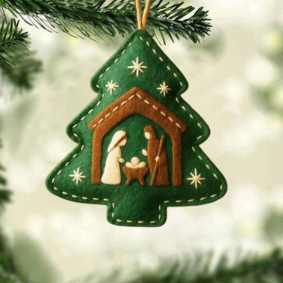 Handmade Felt Christmas Tree Ornament Us 250th Anniversary Felt Ornament Embroidery Xmas Tree Decoration