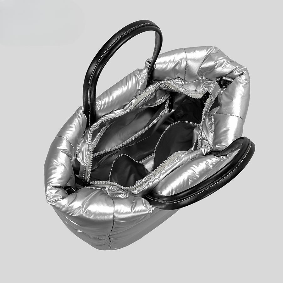 Женская сумка Cloud Feather Cotton Vintage Silver Stitching Space Tote Bag Большая вместимость Сумка