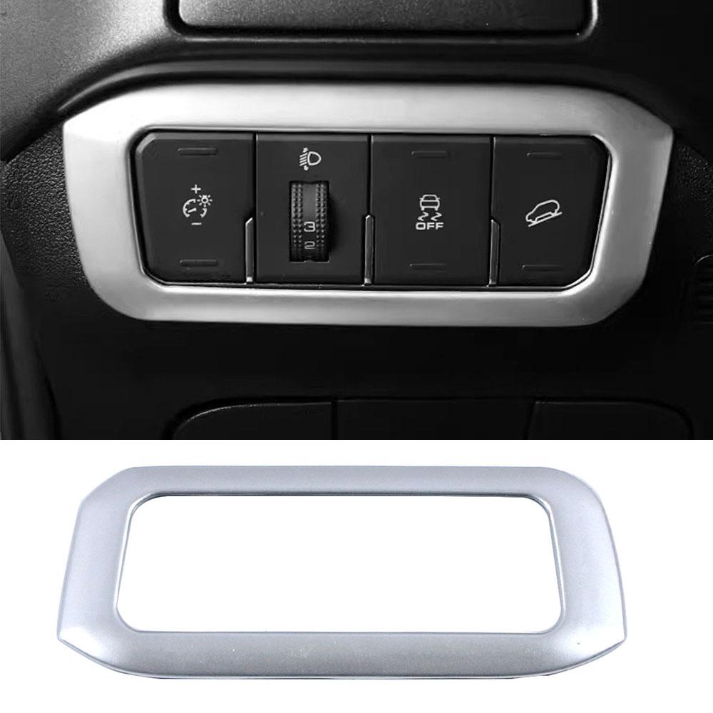 Для GWM Tank 300 2024 2024 RHD LHD Черные аксессуары Переключатель фар Рамка Отделка Карбоновый декор интерьера Наклейка на кнопку фары