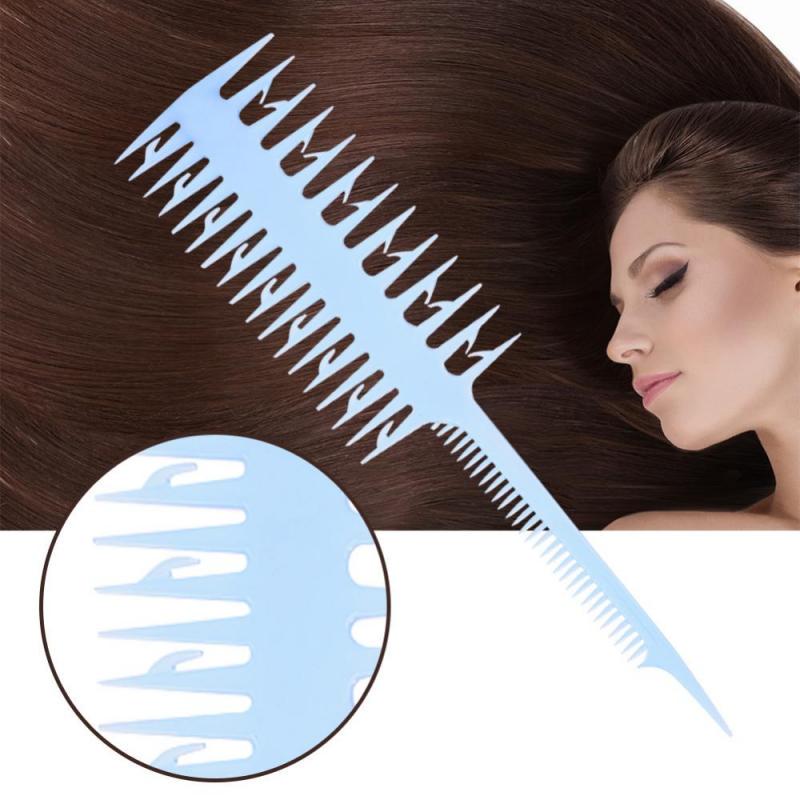 2 Colors Plastic Double-sided Wide Fine Tooth Highlighting Comb Piece Strip Dyed Hair Comb