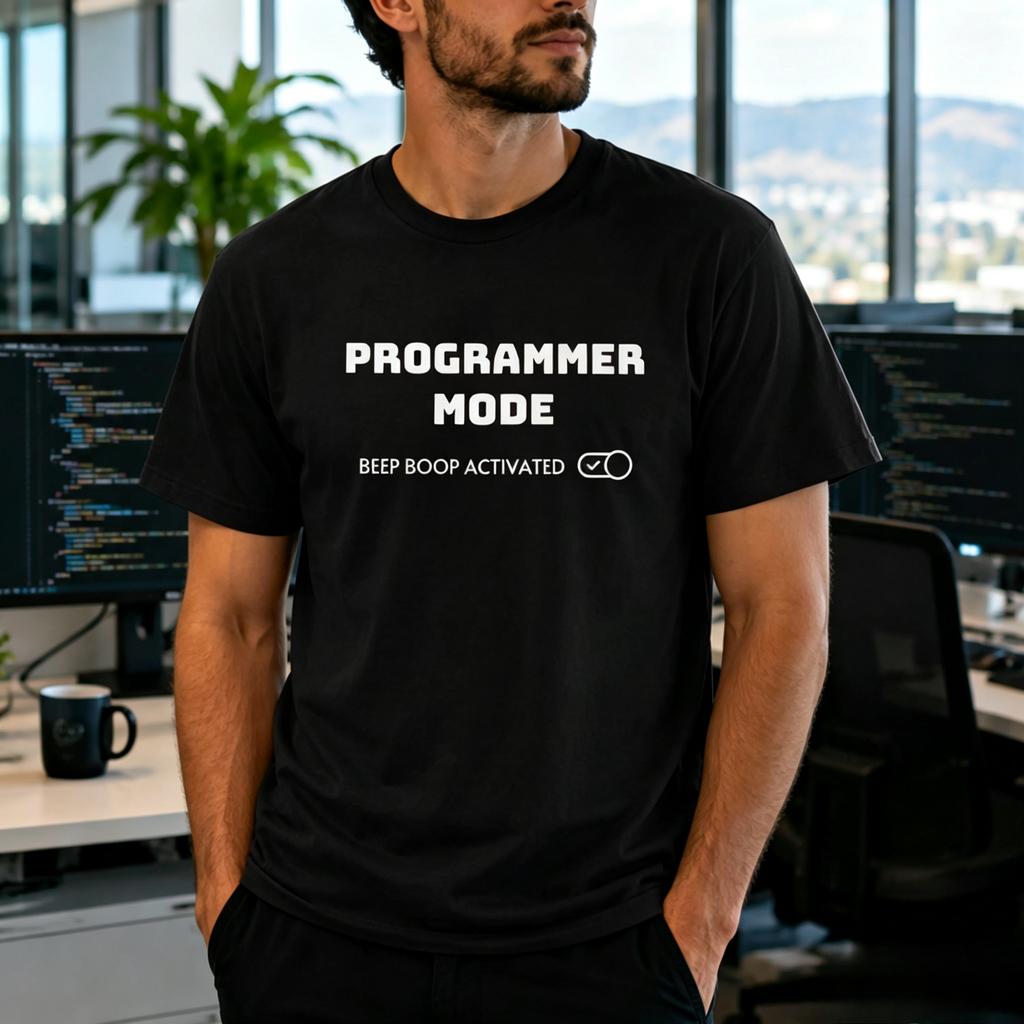 Programmer Mode Shirt Geek Coding Tee Beep Boop Activated Funny Developer Tshirt Summer Fashion Casual Tshirt