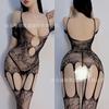 Sexy lingerie one-piece stockings mesh sexy black silk perspective seduction crotch passion free bed large size