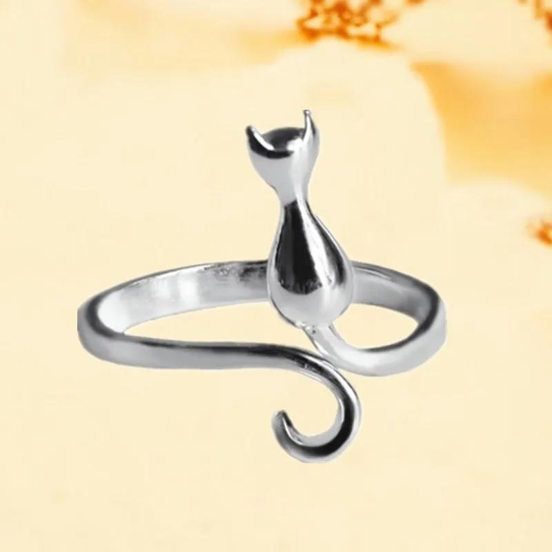 925 Sterling Silver Cat Rings for Women Engagement Luxury Designer Jewelry Female Offers with Jewellery