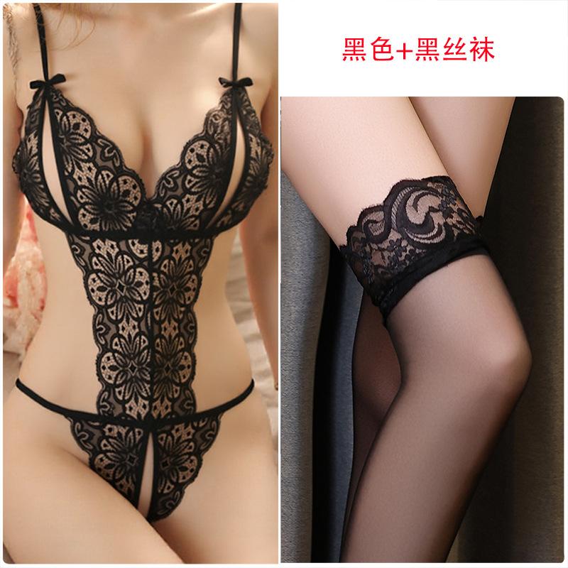 Sex Lingerie Open Sexy Lace Hollow Onesie Passion Bed Teasing Plus Size Tight Female Temptation