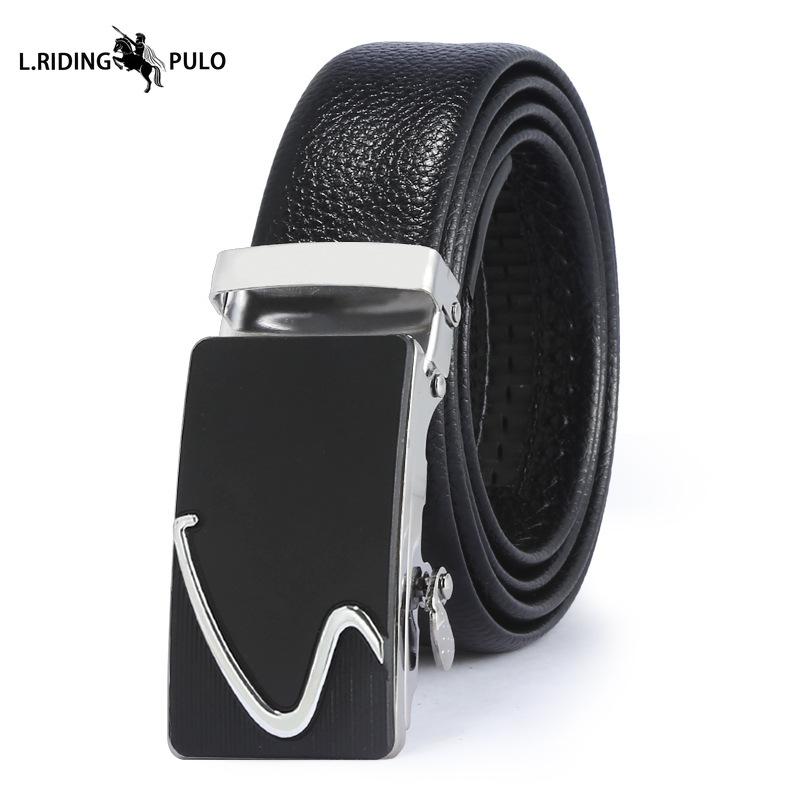Мужской кожаный ремень с автоматической пряжкой, деловой ремень в корейском стиле, креативный, для досуга, универсальный, износостойкий, подарочный ремень