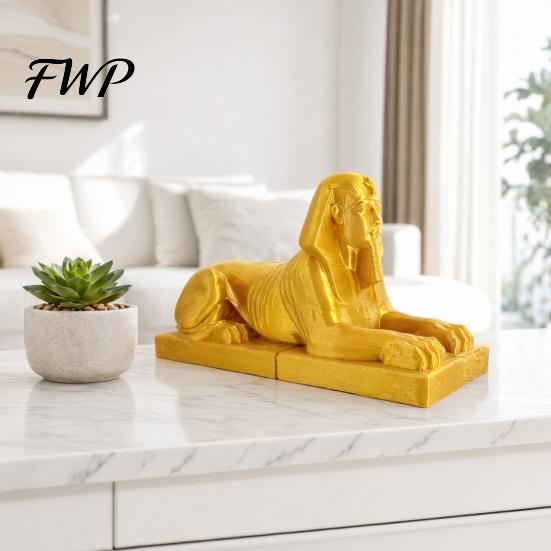 Egyptian Sphinx Figure Collectible Figurine, 3D Printed Mini Statue, Fine Texture Sculpture Vintage Egypt Souvenir Ornament for Home Desktop