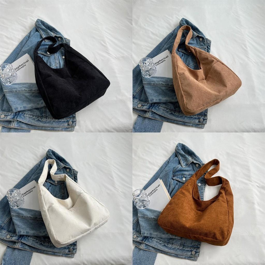 Stylish Commuter Bag Autumn Winter 2022 New Korean Corduroy Tote Bag For Women