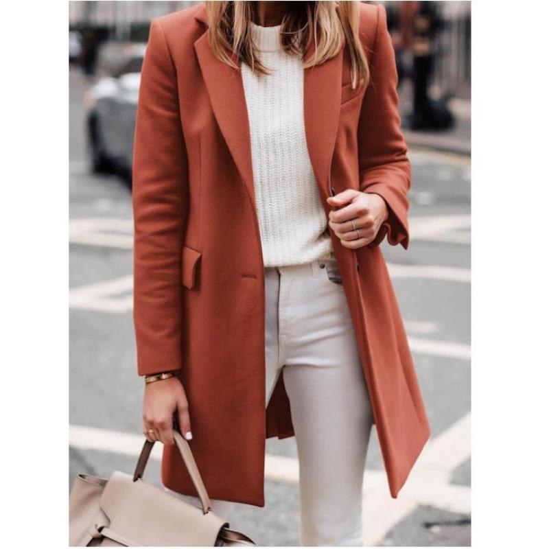 Осенне-зимнее длинное шерстяное женское пальто большого размера и пальто качественные товары