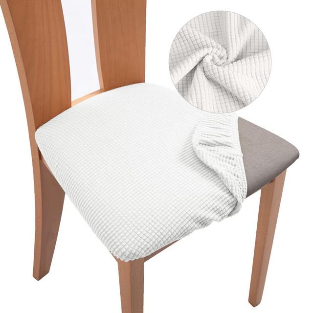 Plaid Jacquard Chair Seat Covers Stretch Thick Elastic Dining Chair Cover Washable Chairs Covers Seat Case For Kitchen Home