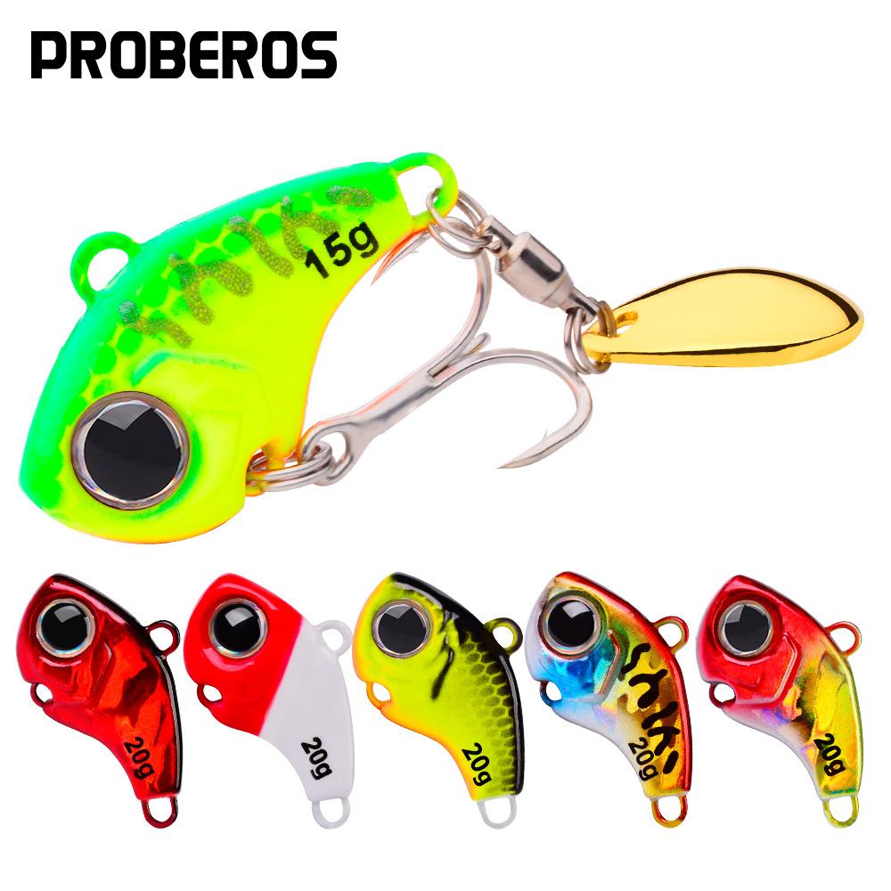 Proberos Long Throw Lure Bait with Sequins Rotating Vibration VIB Sequins Submerged Lure Bait