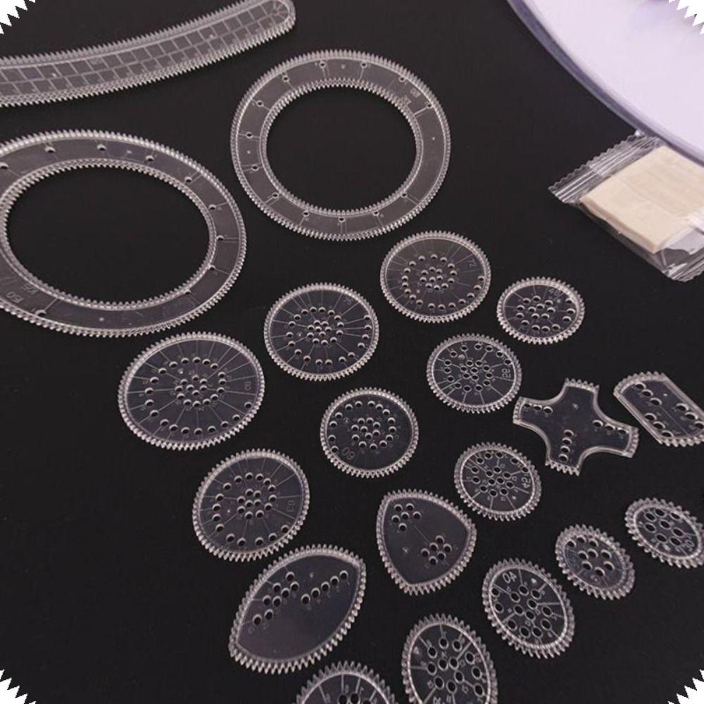 5/12/22PCS Plastic Spirograph Special Shaped Stationery Drawing Ruler Geometric Ruler School Office