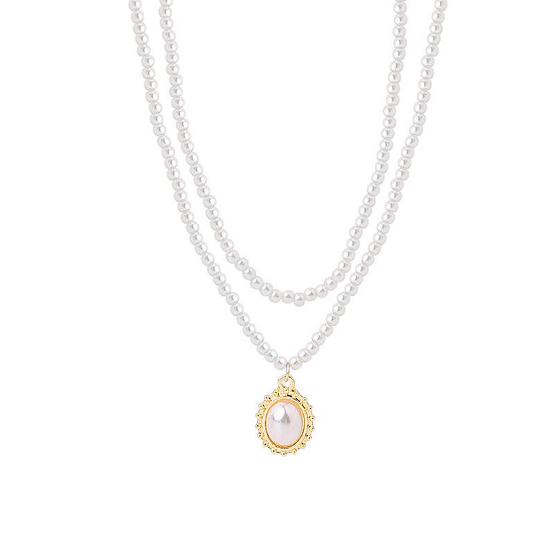 iF ME Retro Pearl Necklace Korean Pendant Necklaces Women Jewelry Accessories