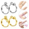 4Pcs Adjustable Knitting Crochet Loop Ring Set for Fingers 2 Style Metal Crochet Tension