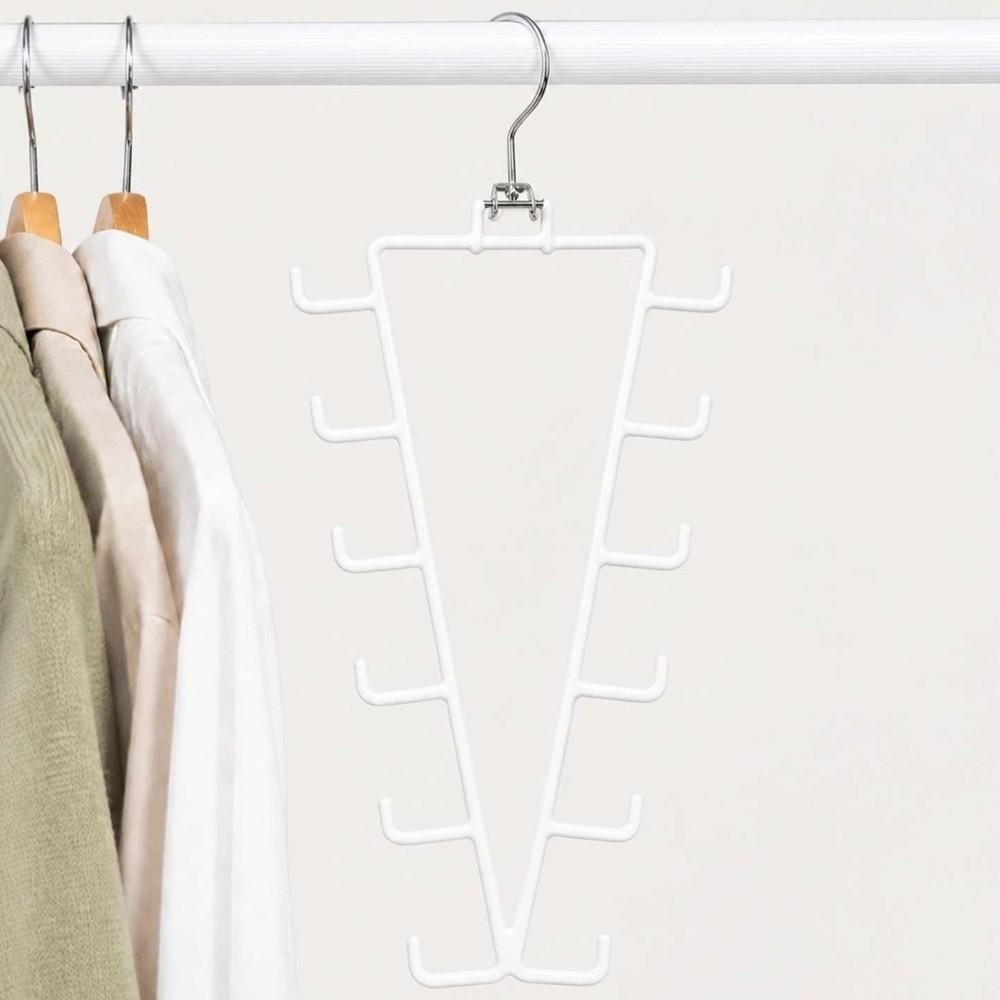 2Pcs Rotatable Metal V Shaped Hanger Wall Mounted Wardrobe Clothes Organizer  Scarf Hanging