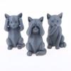 1/3 шт. Набор ornaments "Три мудрых кота" Минималистичная скульптура кота Закрытые уши, рот, глаза для любителей кошек Декор для дома, рабочего стола