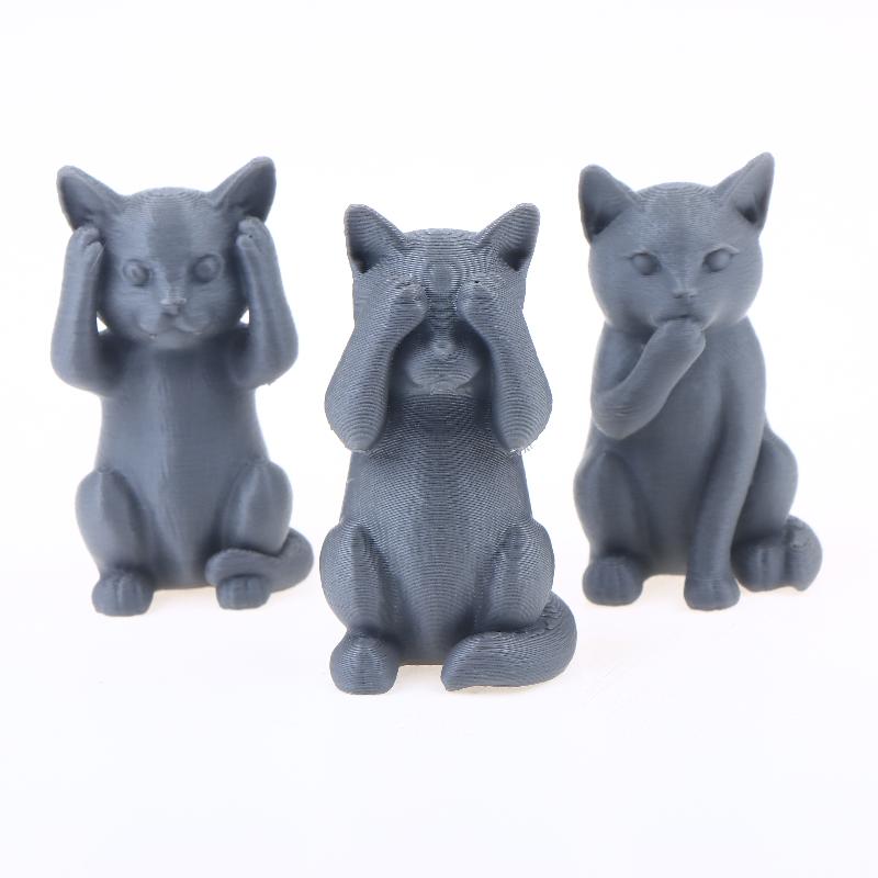 1/3 шт. Набор ornaments "Три мудрых кота" Минималистичная скульптура кота Закрытые уши, рот, глаза для любителей кошек Декор для дома, рабочего стола