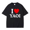 Смешная футболка с мемом I Love Yaoi для мужчин и женщин, модная, винтажная, с круглым вырезом, мужская, повседневная, хлопковая, большого размера, с коротким рукавом