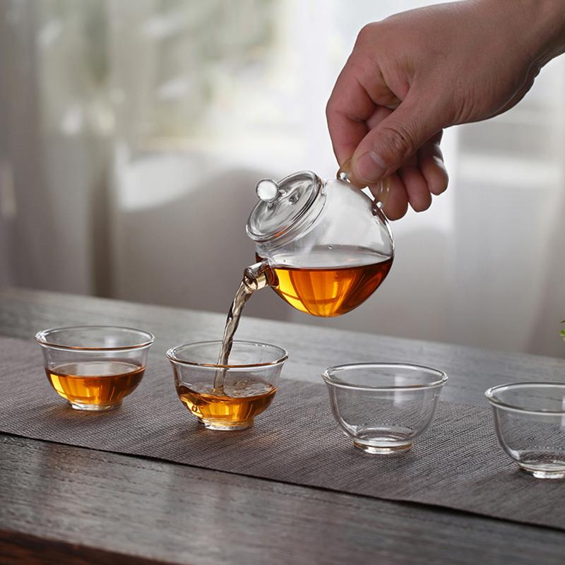 150Ml/5Oz Mini Clear Glass Teapot High Borosilicate For Beverages Teapot For One Person Use Kung Fu Tea For Home Office Cafe