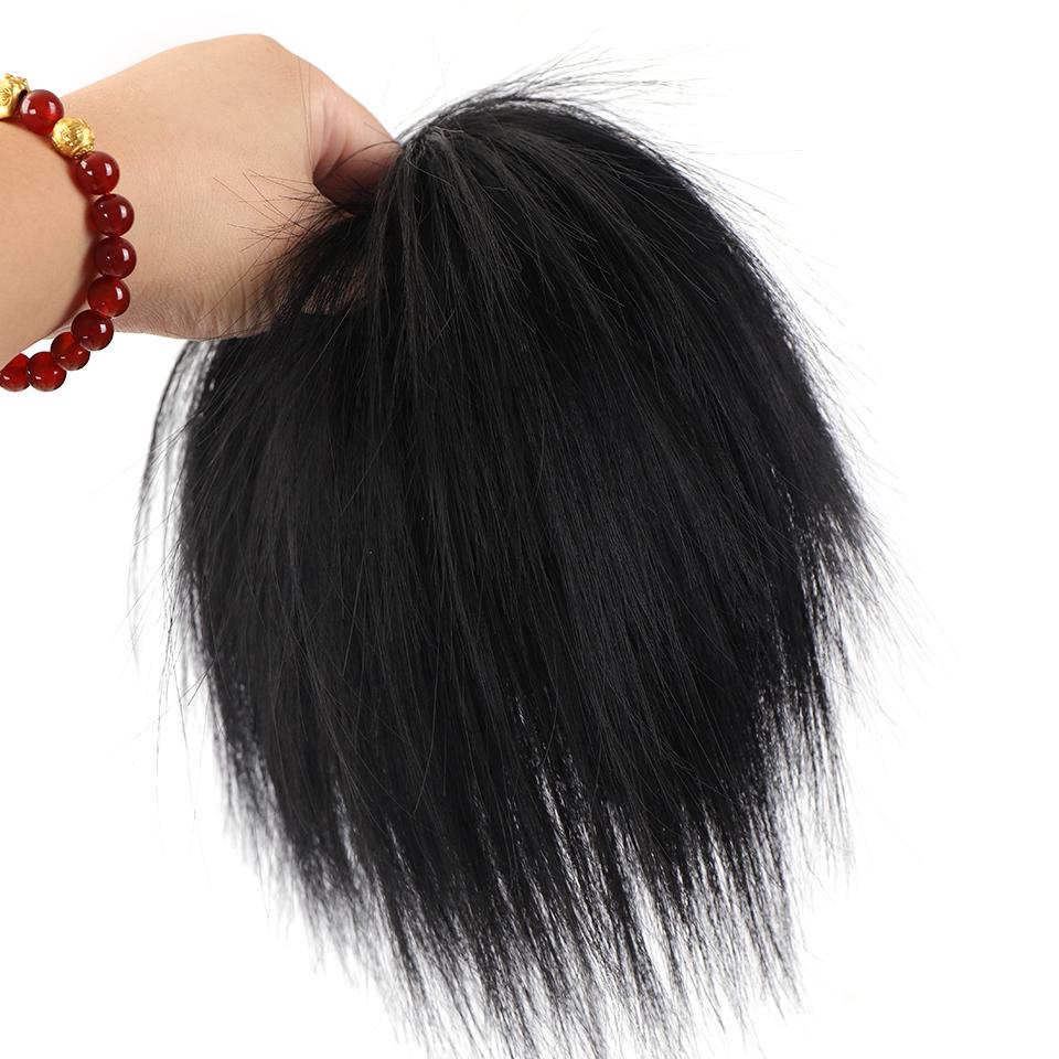 Synthetic Hair Bun Extensions Messy Straight Hair Band Elastic Chignon Scrunchy Wrap Updo False Hair Pieces for Women Hair