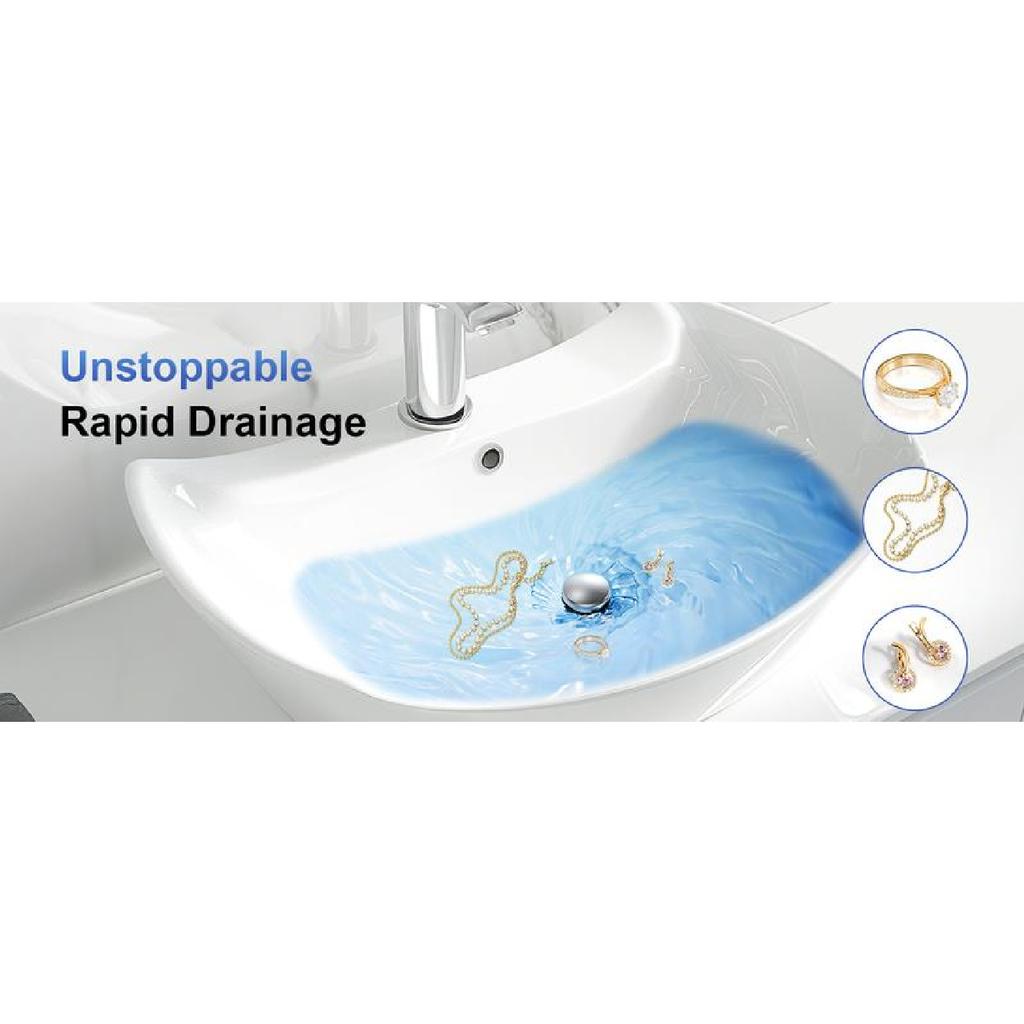 JOMST Bath Universal 2-в-1 заглушка для раковины в ванной комнате, выдвижная, со съемным фильтром из нержавеющей стали, препятствующим засорению, заглушка для слива волос, против запаха