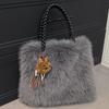 Новая осенняя плюшевая сумка-тоут, женская модная сумка на плечо в стиле ленивого ветра, большая вместительность, сумка под мышкой, женская