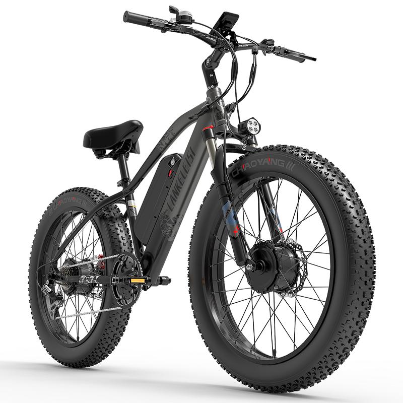 LANKELEISI MG740 Plus Electric Bicycles 2*1000W Motor,120KM Range,48V 17.5Ah Removable Battery,26*4.0 Inch Fat Tires E-Bike