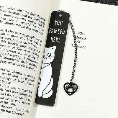 Милые закладки для книг с котами. Черные металлические закладки. Знаки для чтения. Коллекции для любителей книг. Школьные принадлежности. Подарки для друзей и учителей.