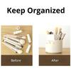 360 Rotating Pencil Pen Holder 3 Slots Makeup/Cosmetics Brushes Storage Organizer For Desk Table Vanity Countertop