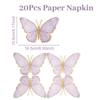 20Pcs Party Napkins Butterfly Paper Napkins Printed Decorative Napkins  Weddings Birthdays