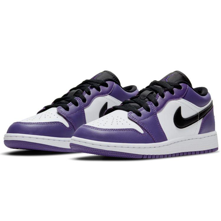 Jordan 1 Низкий суд Пурпурный Белый GS 553560-500