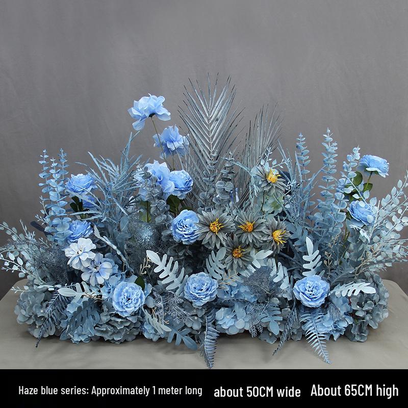 Wedding Aisle Floral Arrangement: Artificial Flower Basket & Row Decoration