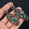 Ruby Zoisite Lab-Created Handmade Copper Wire Wrap Jewelry Earring 3.54 E7z18