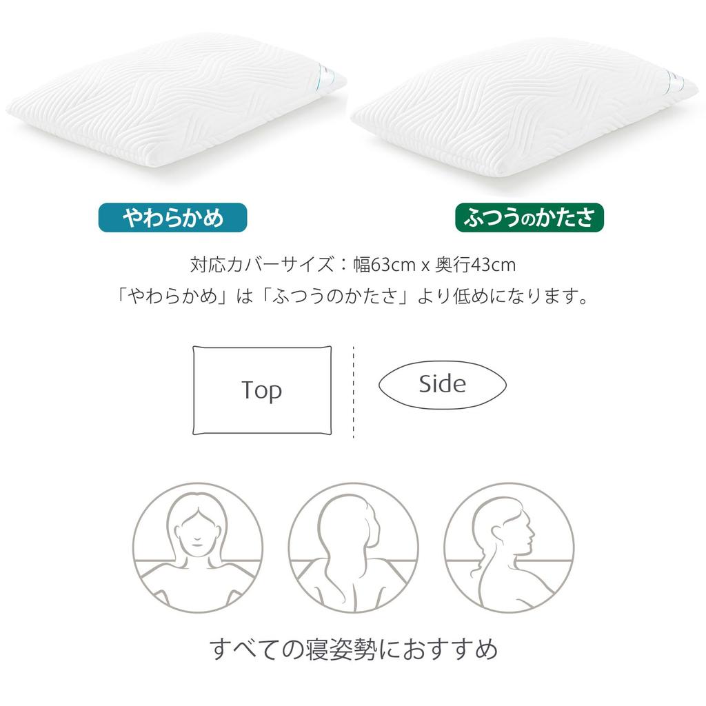 Подушка Tempur 63x43 см Comfort Pillow Нормальная жесткость Подлинная 83400118 [Японский продукт]