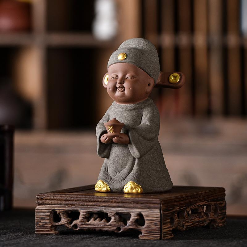 Керамическая фигурка-статуэтка, китайский стиль, чемпион Лан, милые аксессуары для украшения дома, комнаты, офиса, чайного столика, подарки