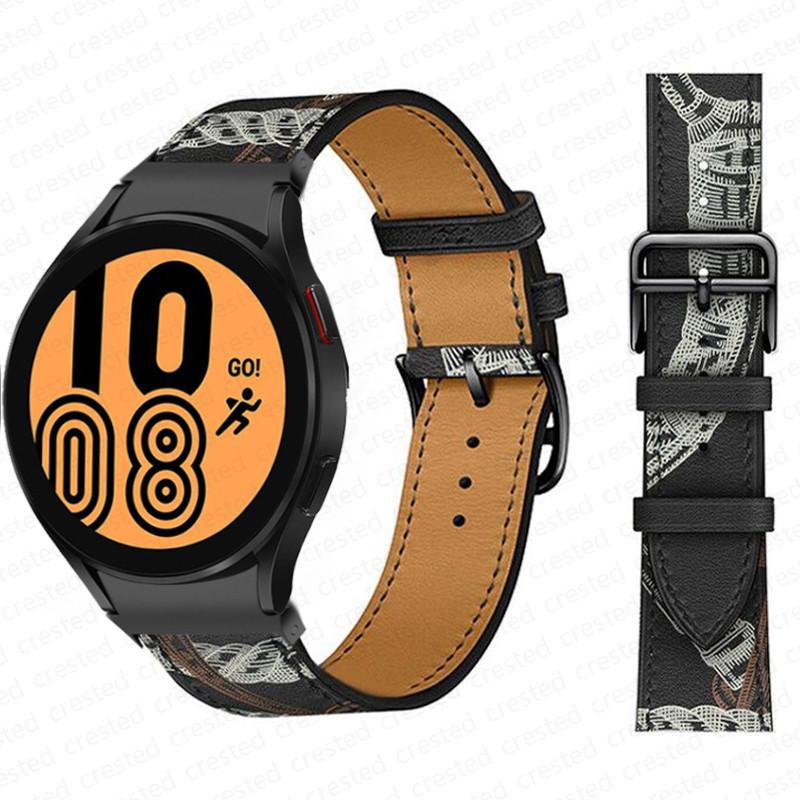 20mm Band For Samsung Galaxy Watch 6 4 classic/5 Pro 44mm 40mm 47mm 43mm 45 No Gaps Leather Bracelet Correa Galaxy Watch 6 Strap