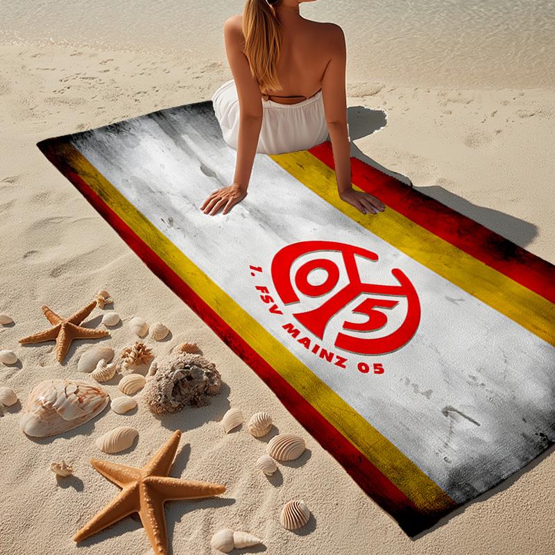 1PC Mainz Football Crest Beach Towel - Soft, Absorbent Microfiber, Lightweight, Ideal for The Beach, Parties, Travel, Camping fan gifts